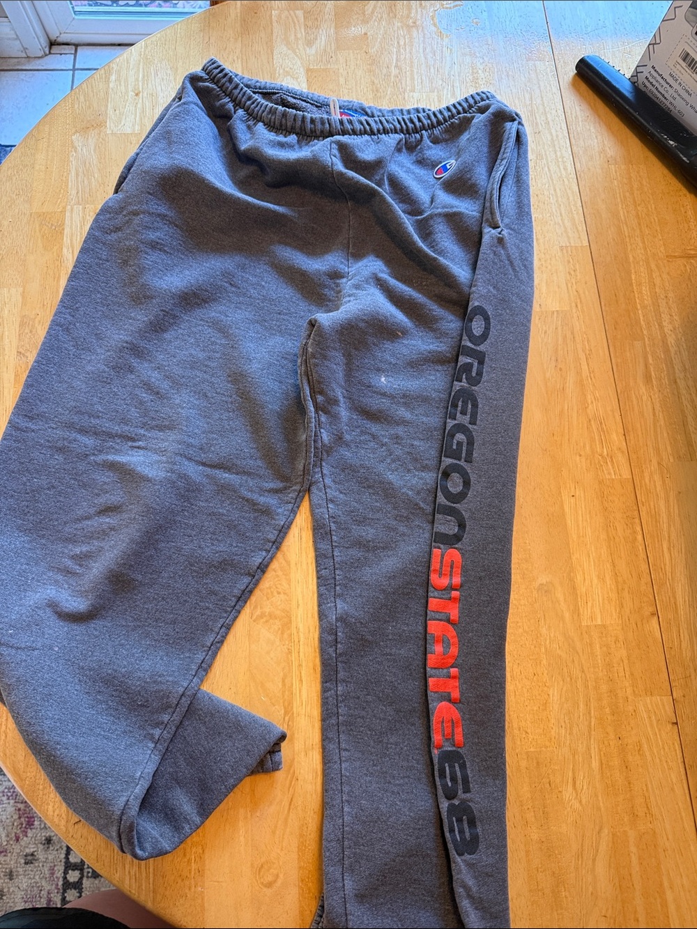 Champion Gray Joggers with Orange Oregon State Side Script